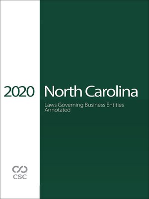 cover image of CSC&#174; North Carolina Laws Governing Business Entities Annotated